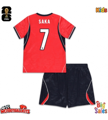 England Bukayo Saka #7 Replica Away Stadium Kit for Kids World Cup 2026 Short Sleeve (+ pants)